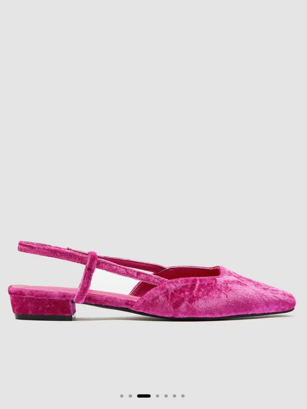Cider Quiet Luxury Hot Pink Velvet Slingback Flats - Picture 4 of 8
